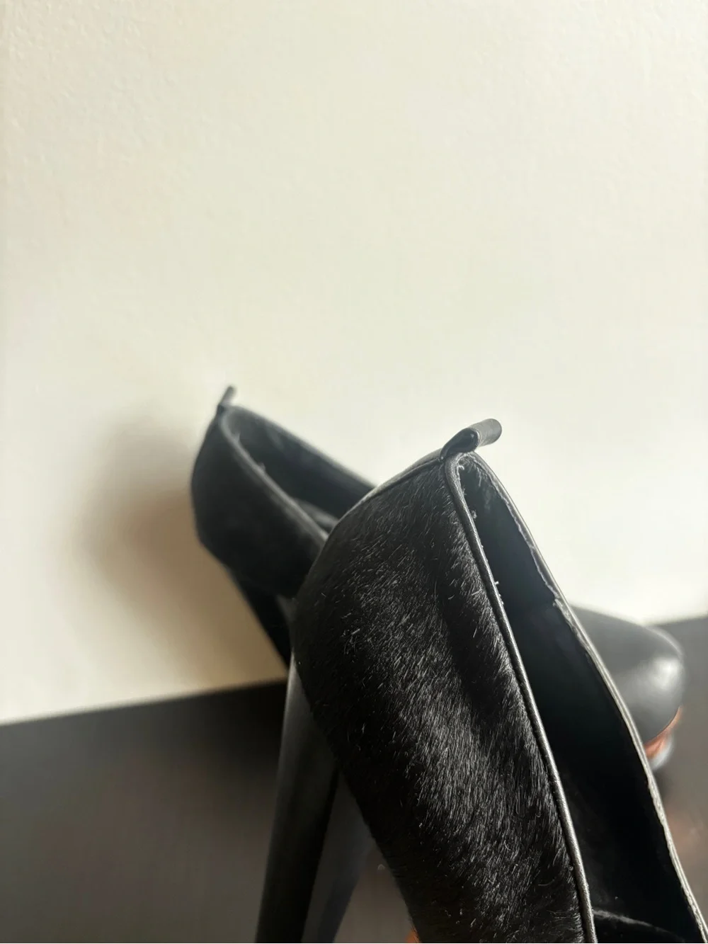 Women’s Black Platform High Heels with Copper Accent